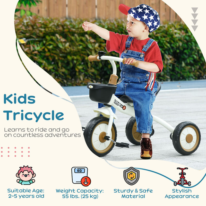 BreeBe Kids Adjustable Tricycle with Bell & Basket image number 3