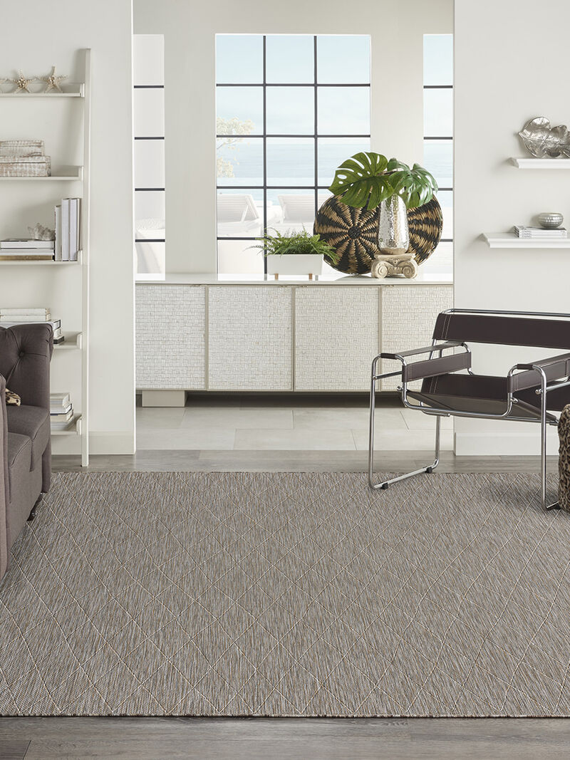 Washable Solutions WSL01 Gray/Mocha 10' x 14' Rug