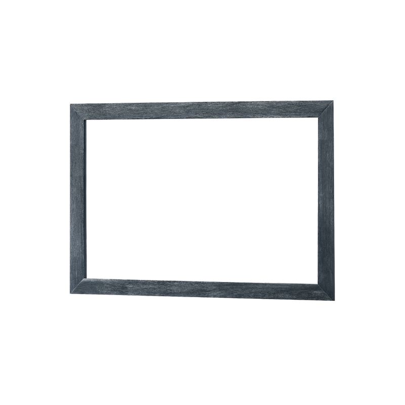 Cid Coy Mirror, 47 Inch Gray Ash Veneer Frame, Crown Cut Pattern - Benzara image number 0