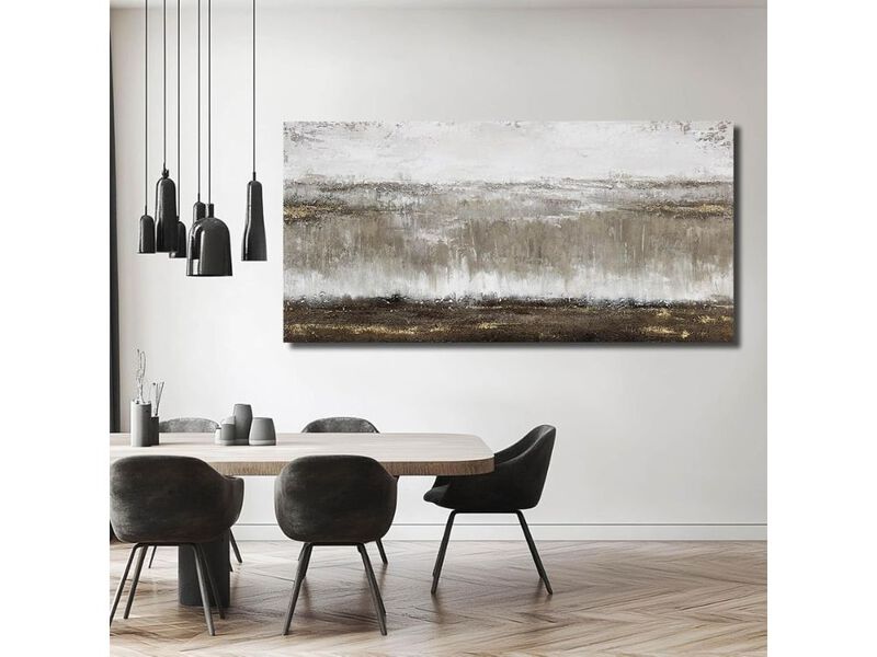 Abstract Canvas Wall Art Grey Black White Decor for Living Room Bedroom HomeWall image number 2
