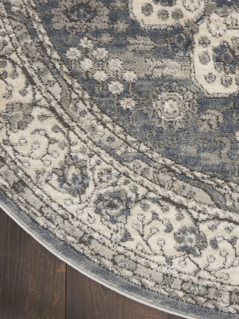 Quarry QUA07 Gray/Ivory 5'3" x Round Rug image number 2