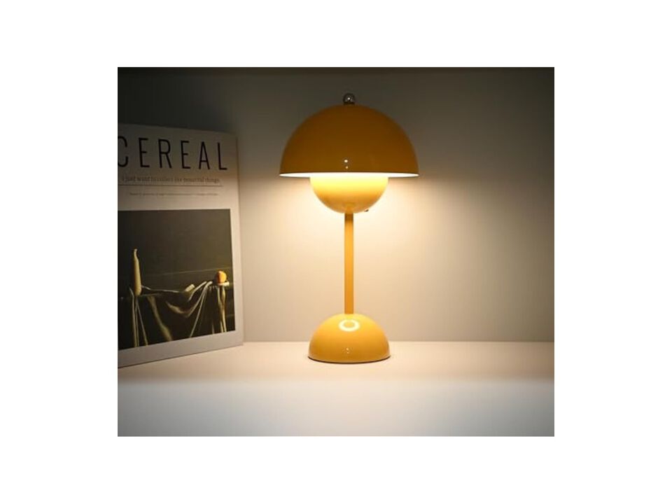 Rechargeable Cordless Dimmable Modern Flower Mushroom Lamp For Bedroom Desk