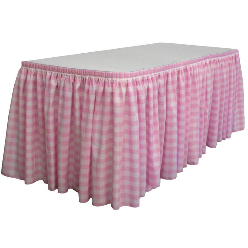 Checkered Table Skirting with 15 L Clips for Event Decoration and Display Tables image number 0