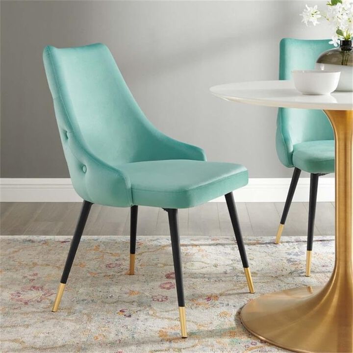 Modway EEI-3907-MIN Adorn Tufted Performance Velvet Dining Side Chair, Mint