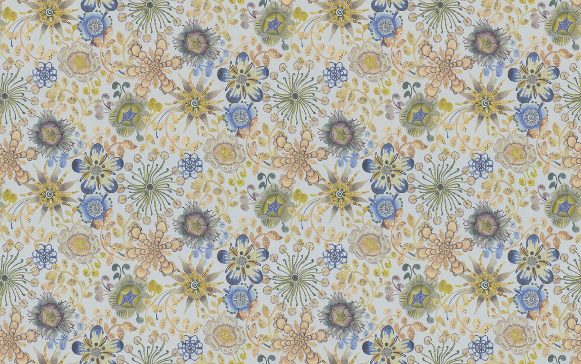 Magic Garden Blue & Green Wallpaper
