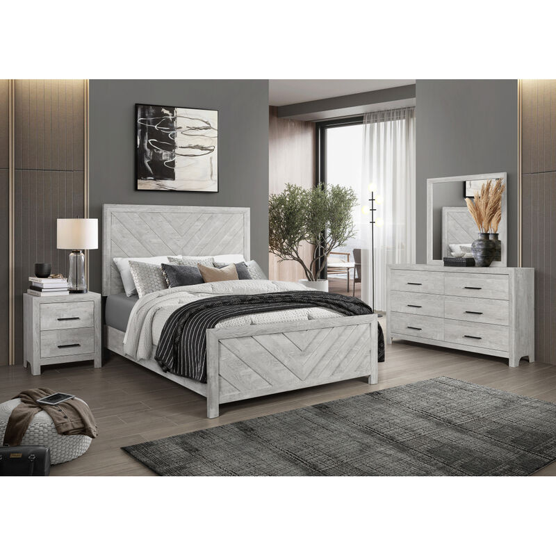 Denver Modern Style Queen Bed Made with Wood in Gray