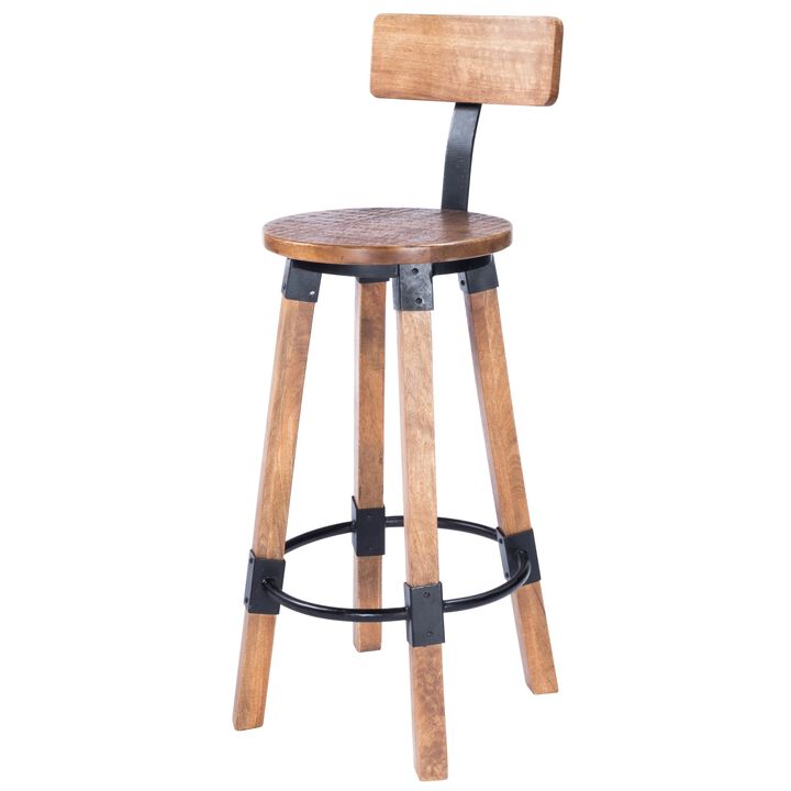 Sturdy Wood And Metal Bar Stool