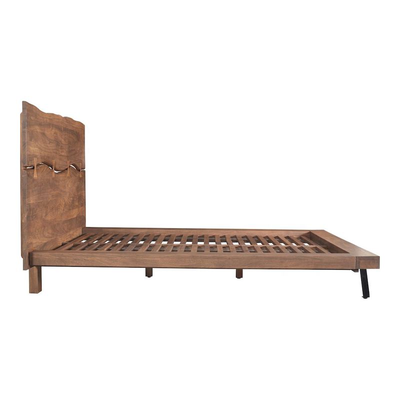 Starlight Canyon Home Solid Acacia King Bed Frame and Headboard with Steel Legs, Wooden Bed Frame image number 2