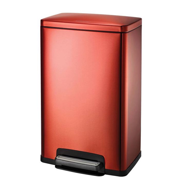 Hivvago Stainless Steel 13 Gallon Kitchen Trash Can with Step Lid in Copper Red Finish