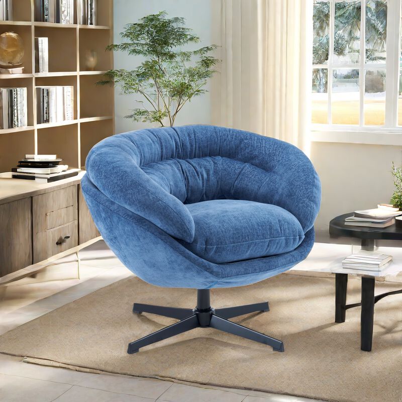 Merax Chenille Upholstered 360&deg; Swivel Accent Chair