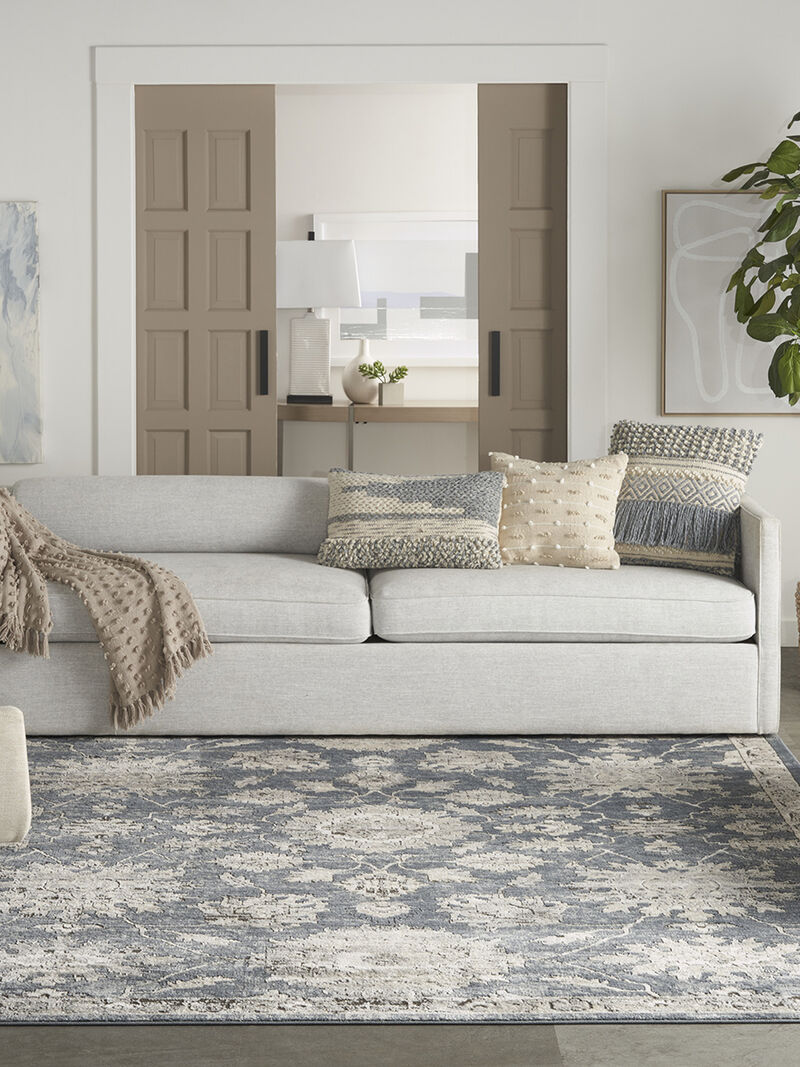 Quarry QUA06 Blue/Beige 8'10" x 11'10" Rug image number 1