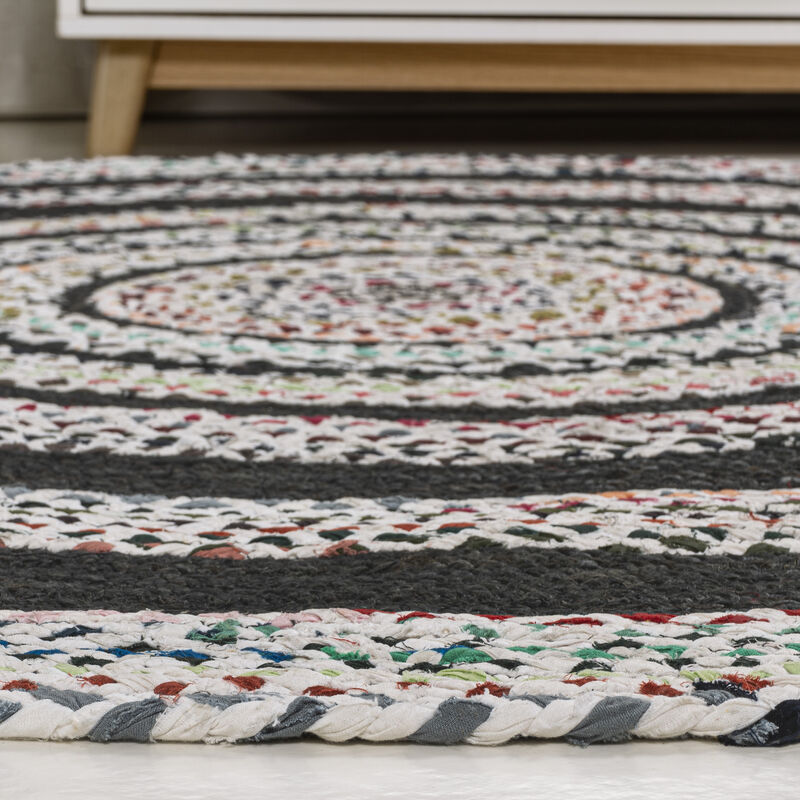 Abyss Braided Bohemian Coastal Jute Round Area Rug