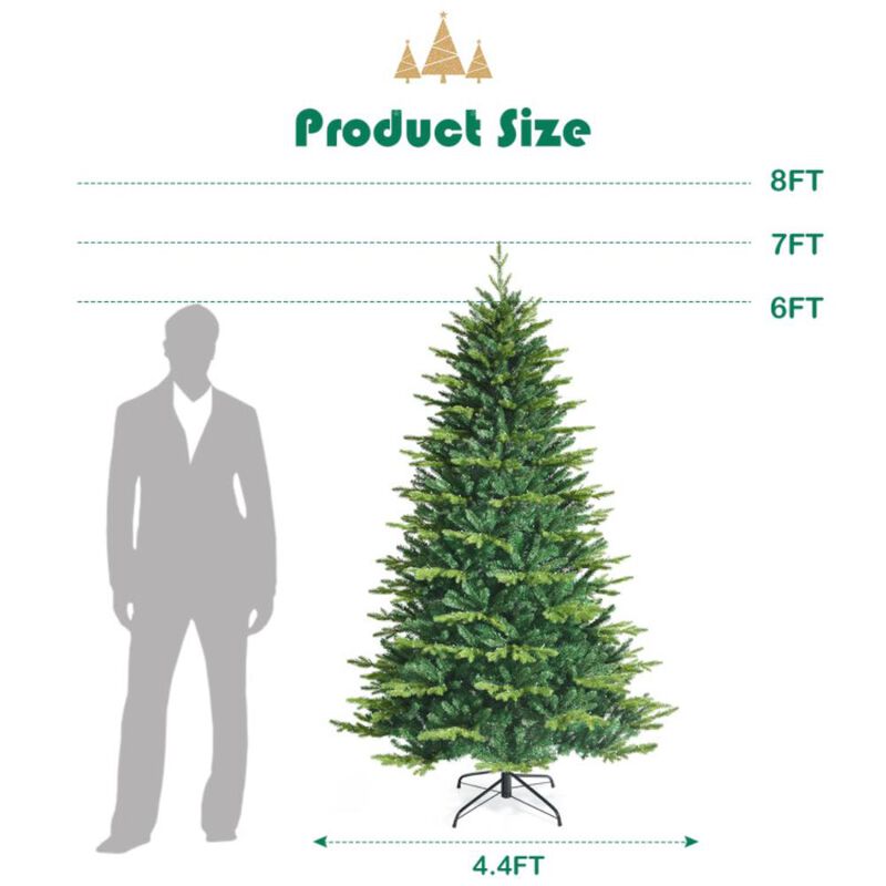 Hivvago Pre-lit Artificial Hinged Christmas Tree with APP Controlled LED Lights image number 3