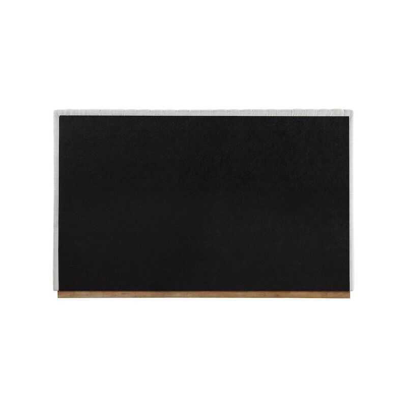 Meridian Furniture Logan Cream Linen Textured Fabric King Bed