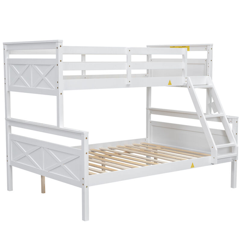 Whisen Twin over Full Bunk Bed with ladder, Safety Guardrail, Perfect for Bedroom
