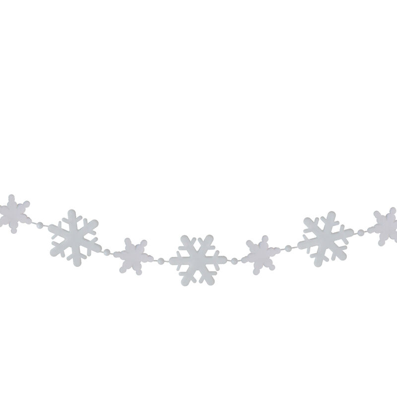 8' White Snowflake Beaded Christmas Garland