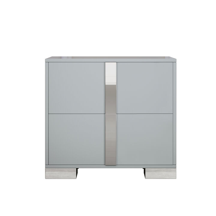 GOODSILO 2-Drawer Mirrored Nightstand Sturdy Bedside Table with Metal Feet Spacious Storage for Bedroom Living Room End Table Home Furniture Piece