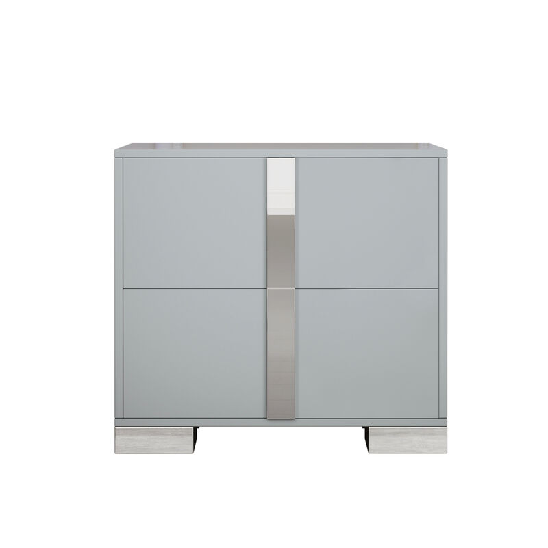 GOODSILO 2-Drawer Mirrored Nightstand Sturdy Bedside Table with Metal Feet Spacious Storage for Bedroom Living Room End Table Home Furniture Piece image number 0