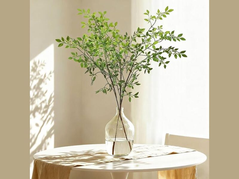 2 Piece Green Artificial Greenery Stems Vase Filler 43 3 Inch image number 1