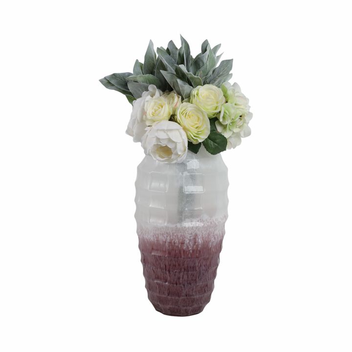 Glass 16"H 2-Tone Vase, Blush