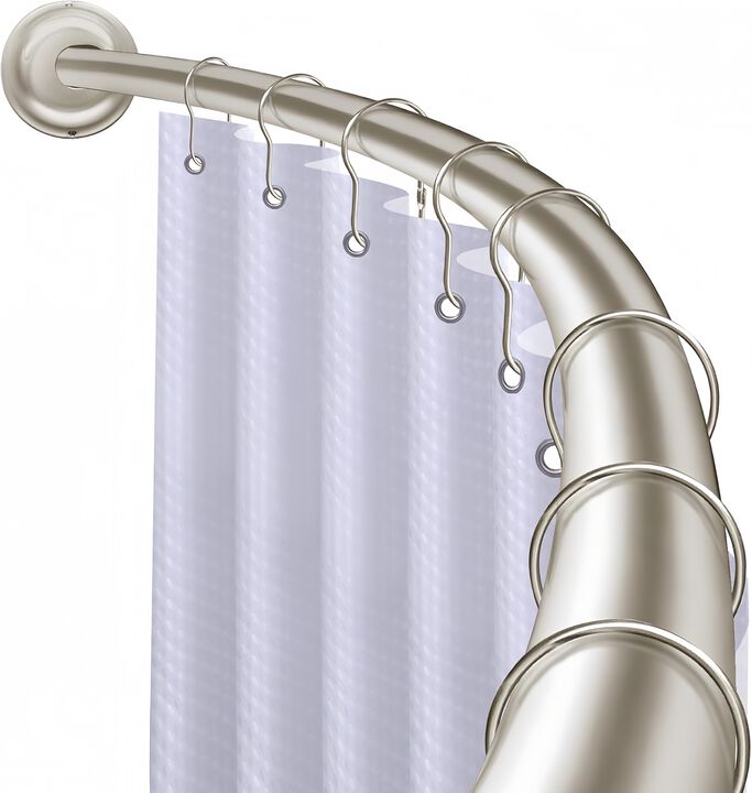 Utopia Alley Signature Aluminum Series Curved Shower Curtain Rod - Rustproof Aluminum Wall Mount Rod, Adjustable 45 to 72 Inch, Adds Up to 8 Inches of Extra Shower Space