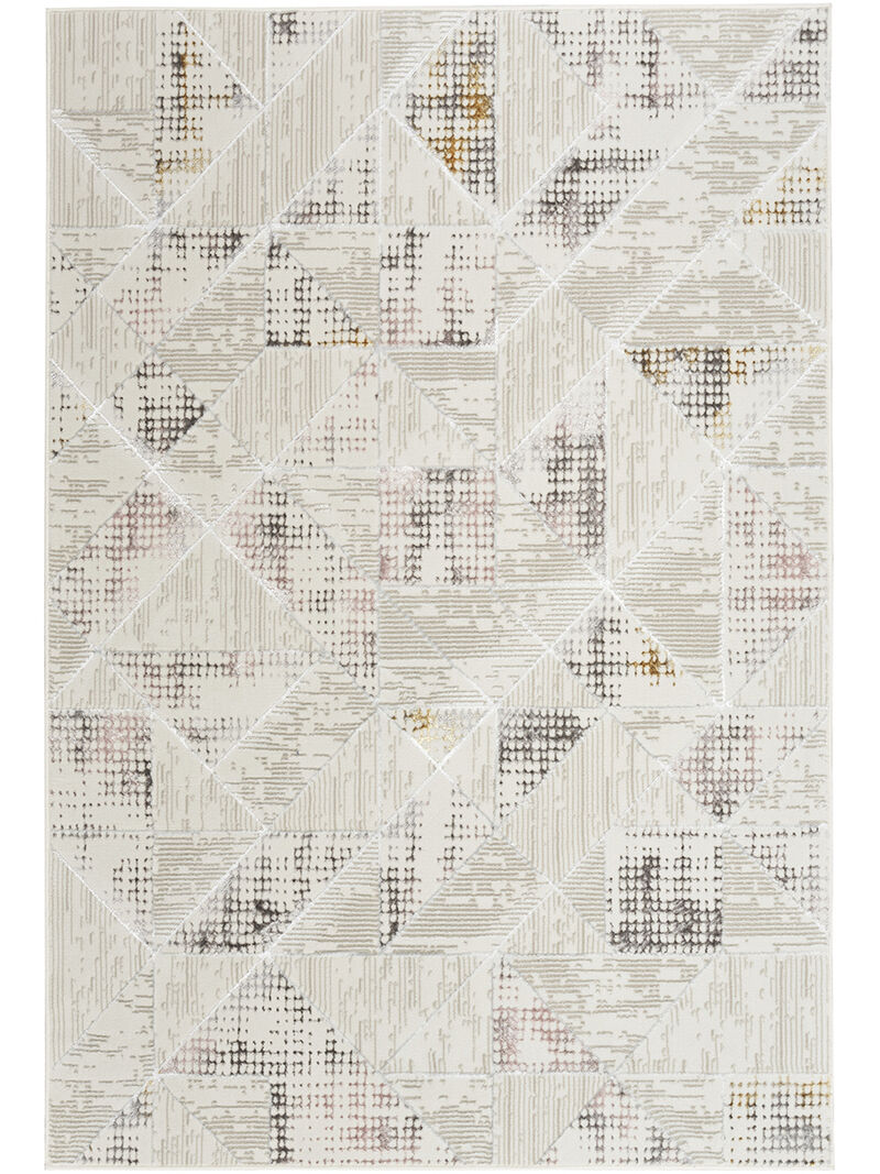 Glitz GLZ04 Ivory/Multicolor 5'3" x 7'3" Rug