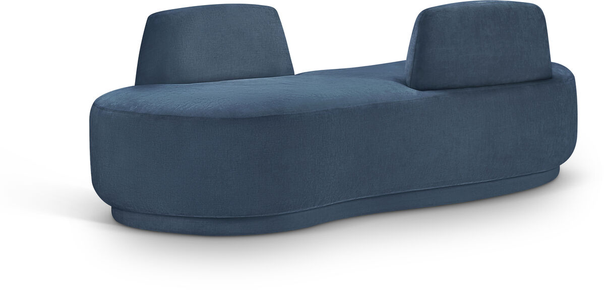 Meridian Furniture Argyle Light Blue Chenille Fabric Chaise/Loveseat