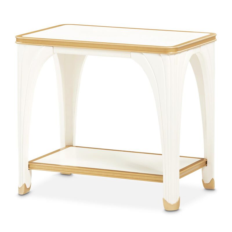 Michael Amini La Terrazza End Table - Creamy Pearl