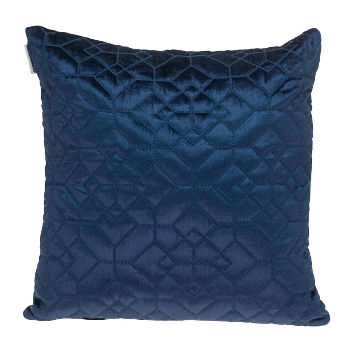 20" Navy Blue Transitional Square Throw Pillow