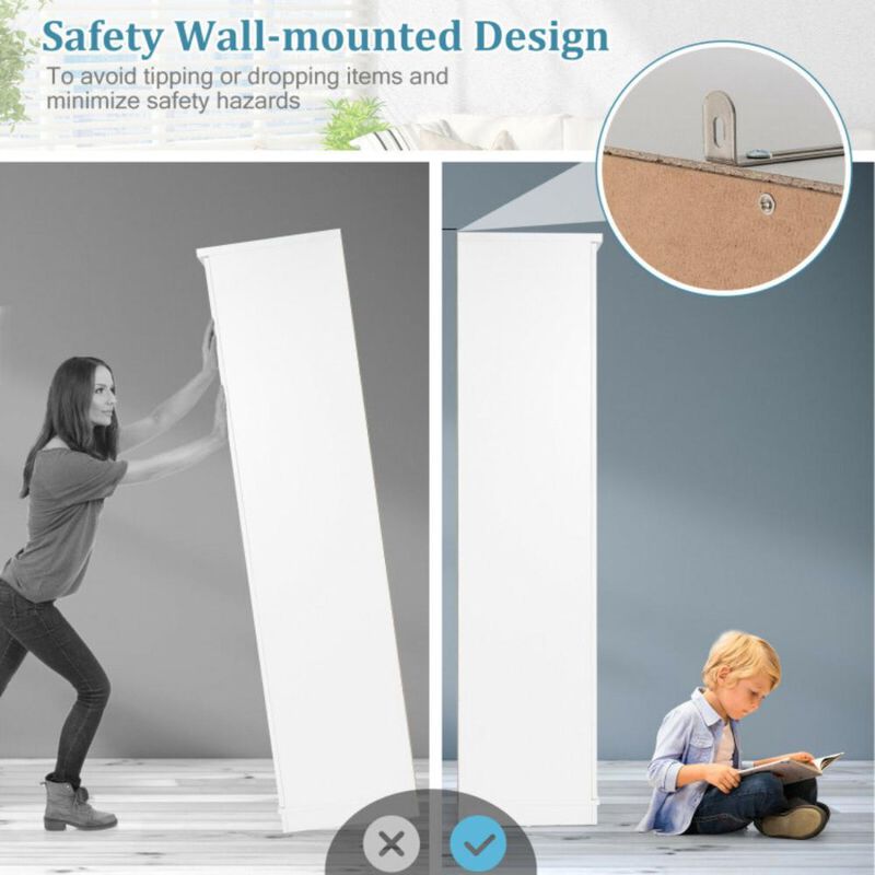 Hivvago Freestanding Storage Cabinet with 2 Doors and 5 Shelves