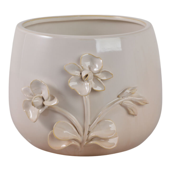 9" Flower Applique Planter