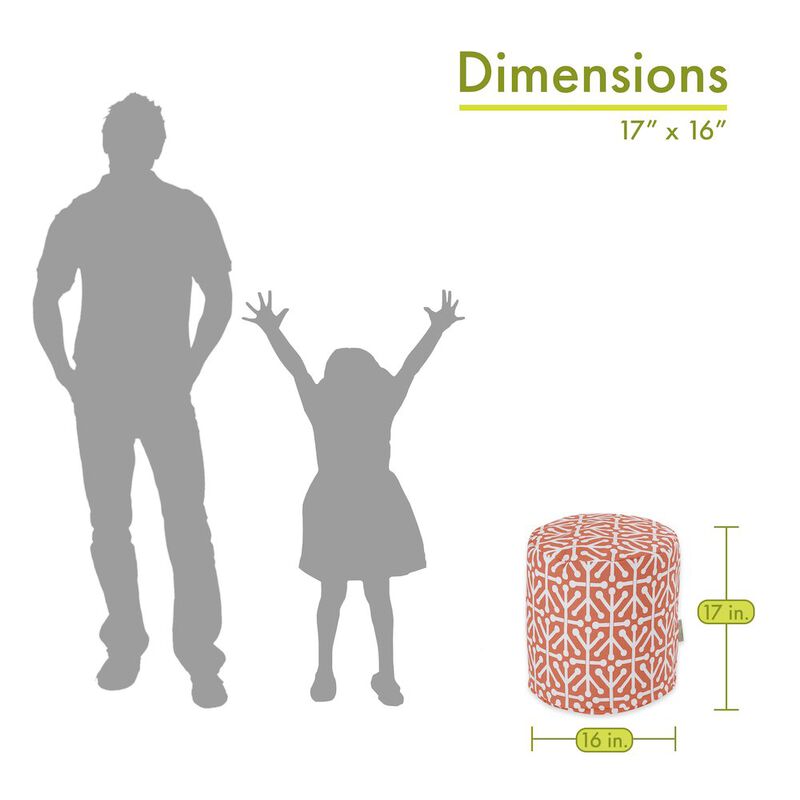 Majestic Home Goods Pouf Aruba Orange