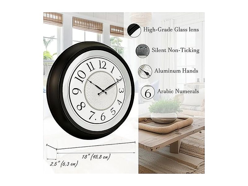 Galaxy 18 Inch Luminous Atomic Wall Clock Night Light Illuminated Smart Sensor image number 3