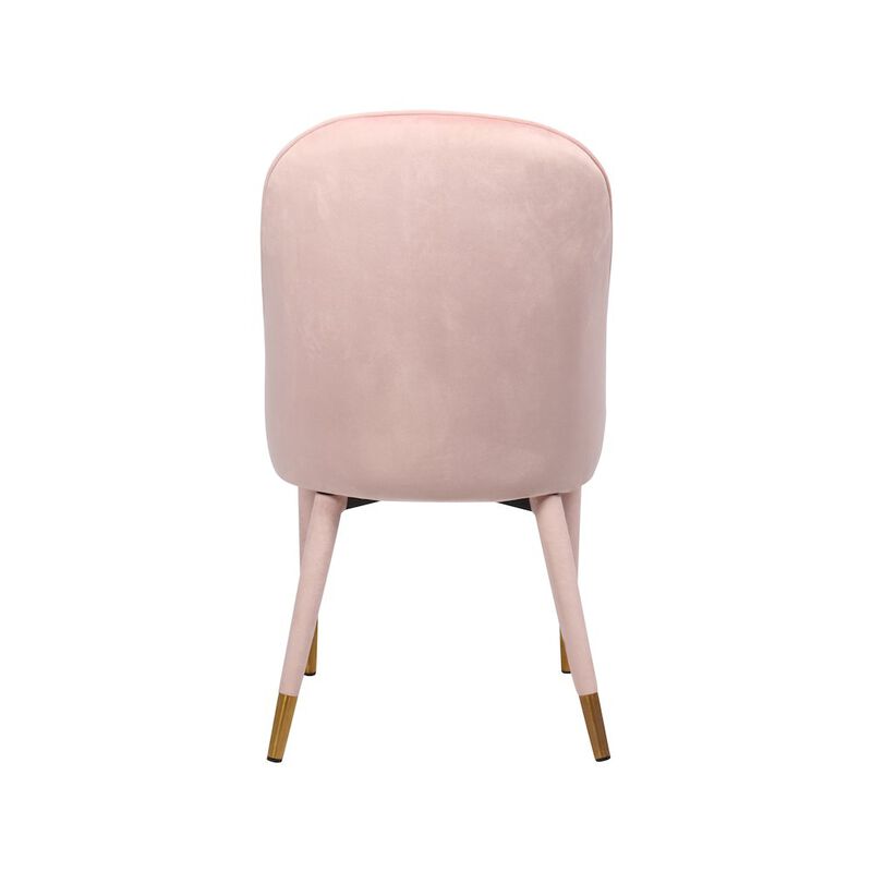 Meridian Furniture Belle Pink Velvet Dining Chair, Set of 2