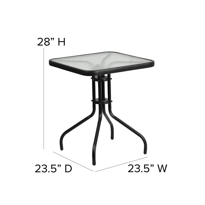 23.5SQ Black Patio Table Set image number 3
