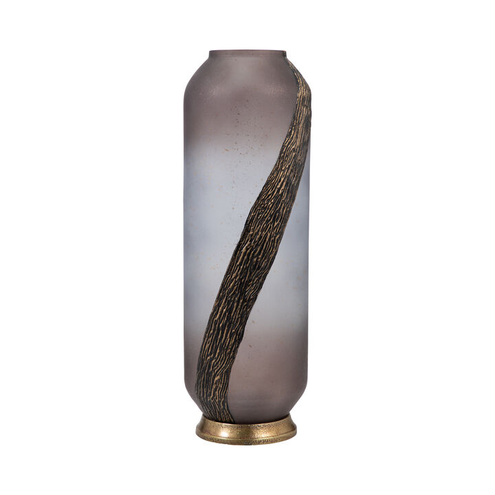 Glass 20" Metallic Detail Vase