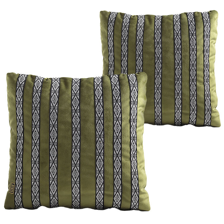 FAJAS Handwoven Sash Decorative Pillows by ANDEAN, Set of 2
