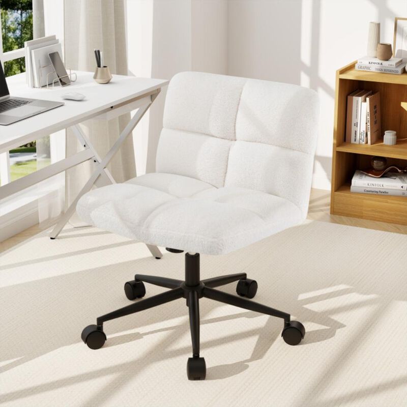 Hivvago Cross Legged Chair with Wheels with Padded Seat Adjustable Height for Bedroom Study