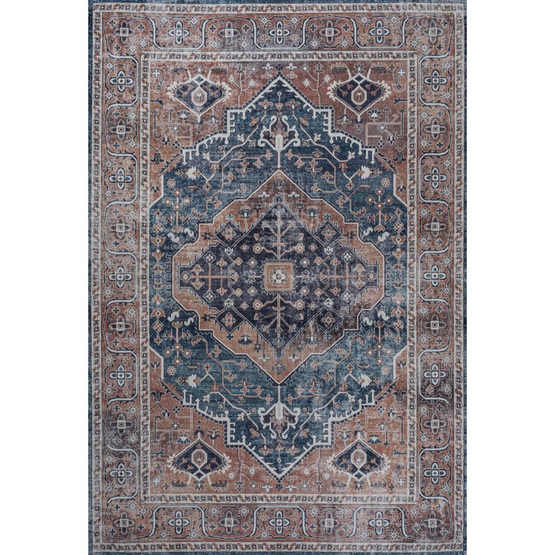 Alacati Ogee Medallion Machine-Washable Area Rug