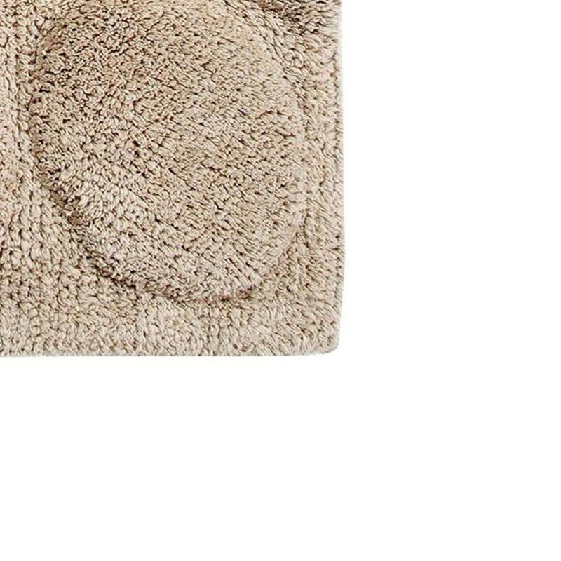 Luxurious Super Soft Non-Skid Cotton Bath Rug 21" x 34" Stone by Castle Hill London image number 2