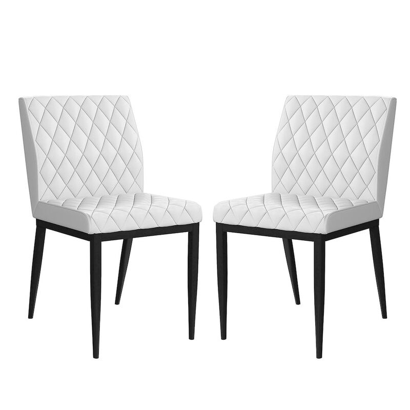 Simple Relax Dining Chair, Black, Ivory Set of 2 image number 0