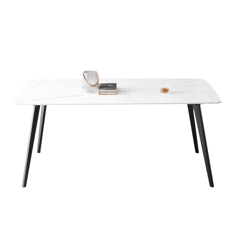 Streamdale Porcelain Dining Table White 70"