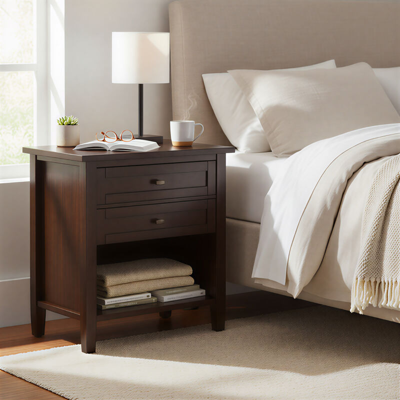 Simpli Home Warm Shaker Bedside Table image number 3