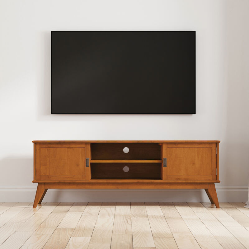 Rentha Mid Century Modern Solid Wood TV Stand image number 1