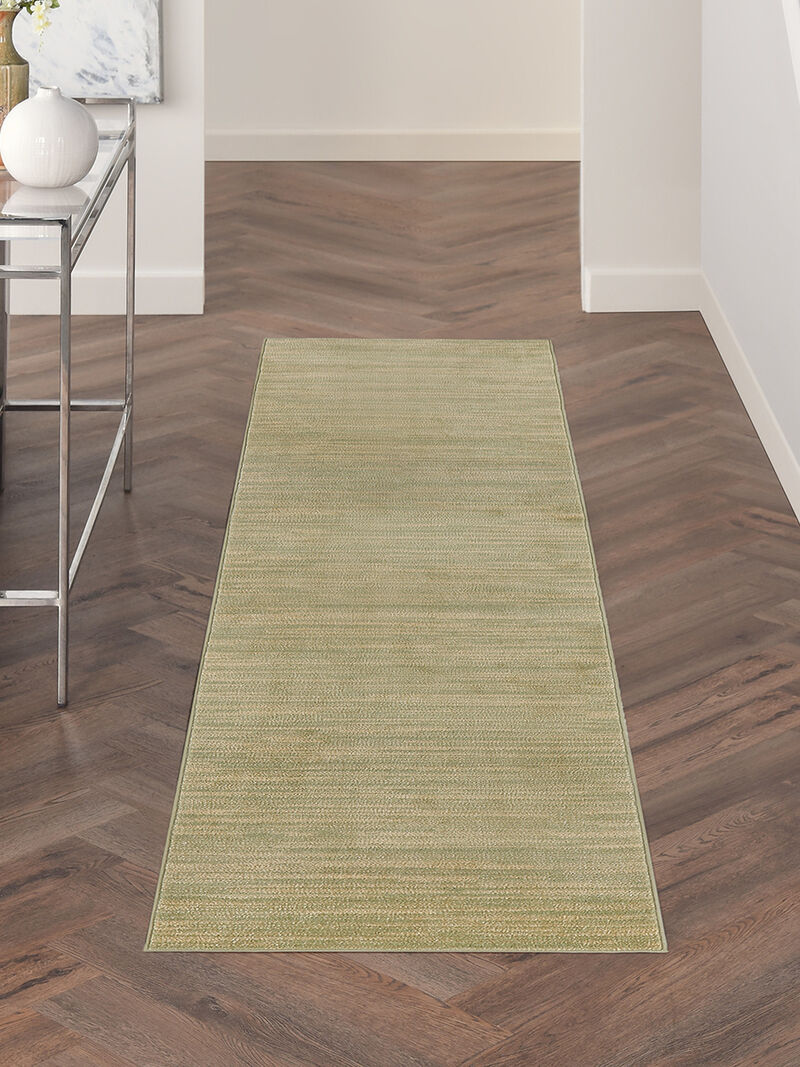 Nourison Essentials NRE01 Green/Gold 2' x 6' Rug image number 7
