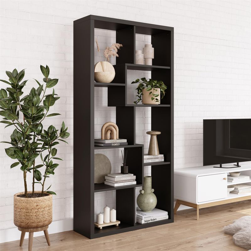 Leva Scandinavian Style Open Bookcase with Multiple Shelves