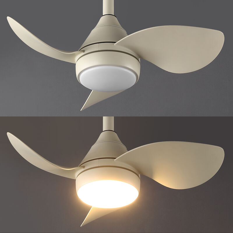 Albini 22" Contemporary Minimalist 6-Speed Metal Mobile-App/Remote-Controlled Dimmable Smart Integrated LED Ceiling Fan