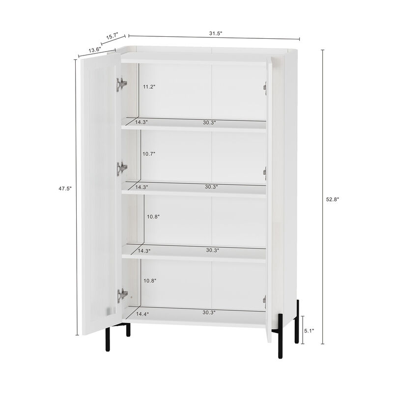Abbey White Décor Cabinet (Set of 2)