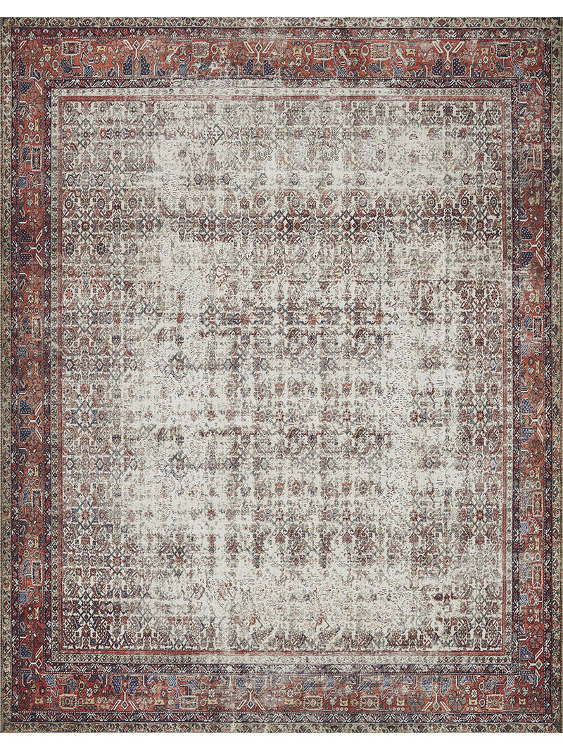 Layla LAY12 Ivory/Brick 18" x 18" Sample Rug by Loloi II image number 1