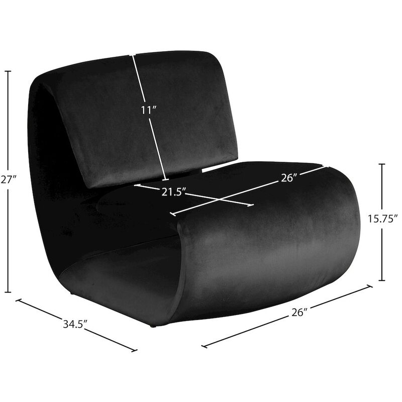Meridian Furniture Nouveau Black Velvet Accent Chair